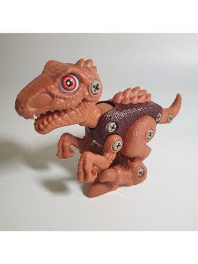 Velociraptor DIY Stem Dinosaur Toy Adjustable Removable Joints Buildable Brown